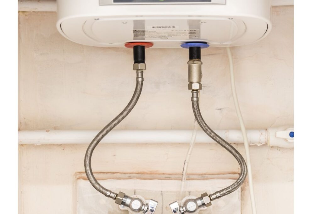 Flex hose connected to Water Heater